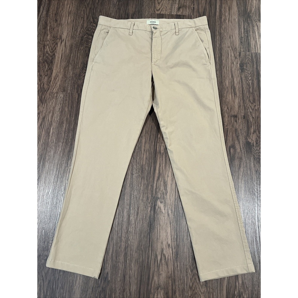 BALDWIN Kansas City Ryan Khaki Cotton Polyurethane Chino Casual Pants Size 34X32